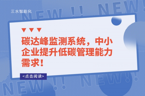 碳達(dá)峰監(jiān)測系統(tǒng)，中小企業(yè)提升低碳管理能力需求！